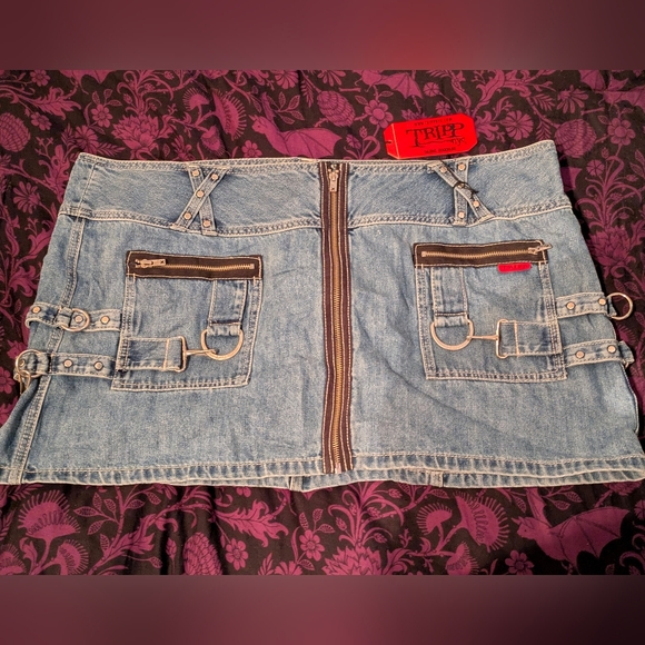 Tripp nyc Dresses & Skirts - Tripp NYC Denim Mini Skirt with Zipper and Buckle Details 3x Nwt